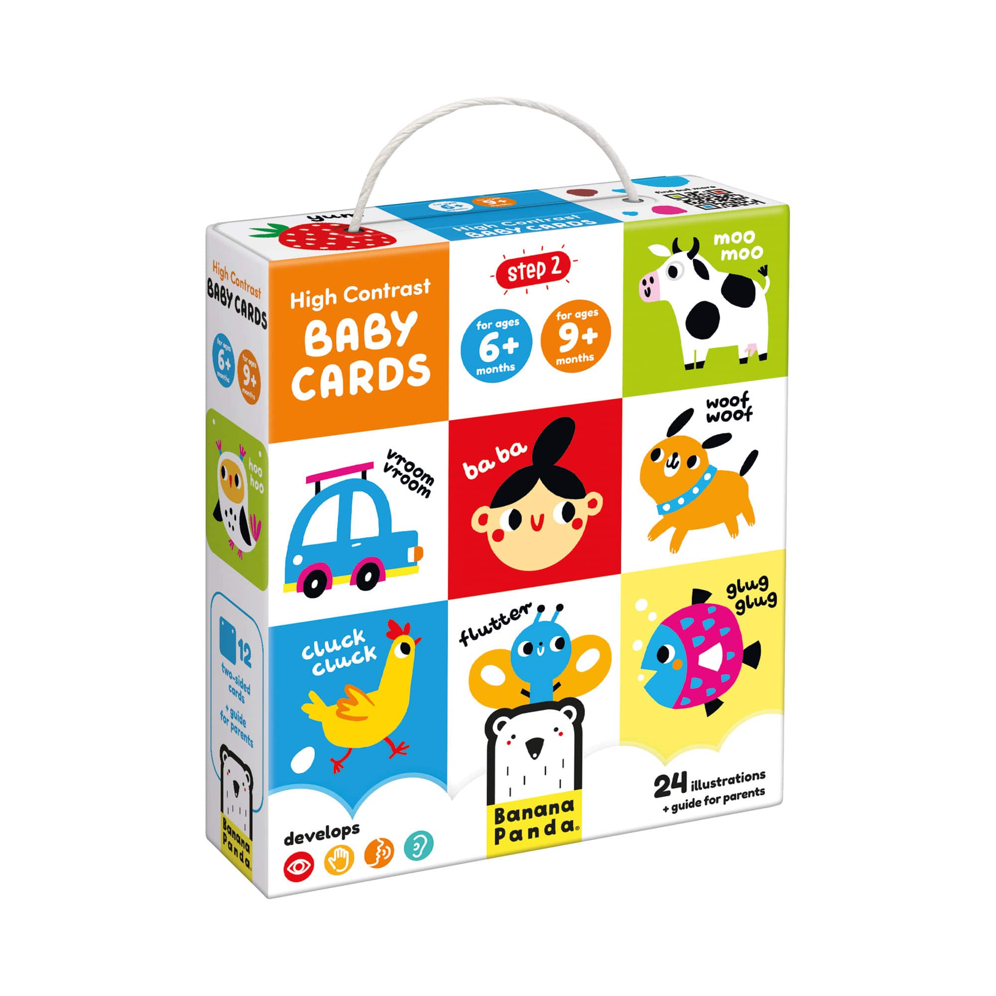 Banana Panda High Contrast Baby Cards Set